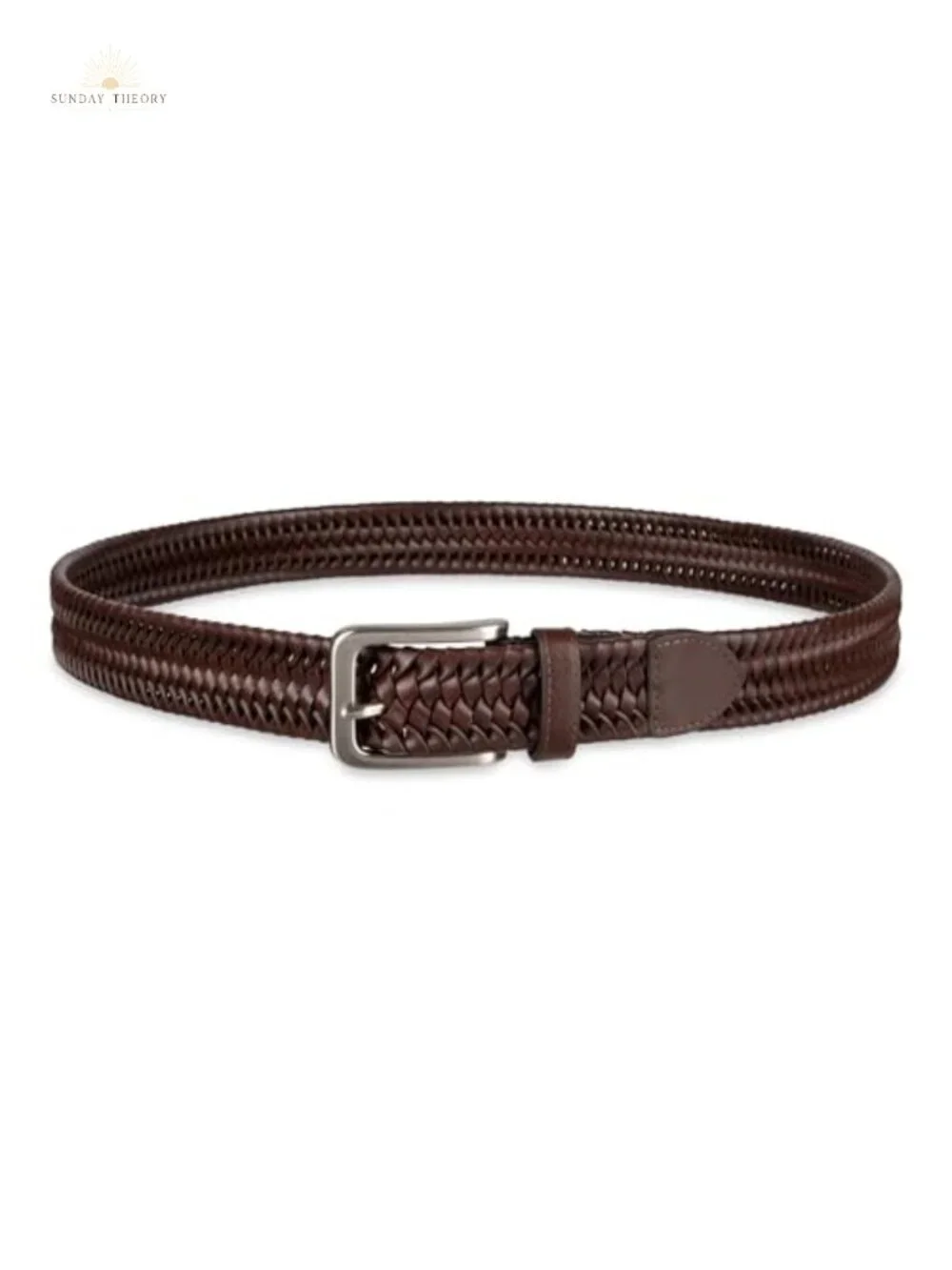 Men's Braided Leather Belt, Fully Adjustable Stretch Design